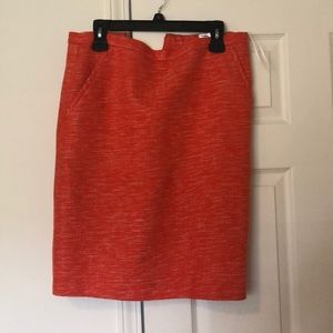 Anne Klein orange tweedish look pencil skirt